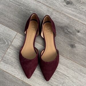Banana Republic Maroon Suede Flats Sz 10